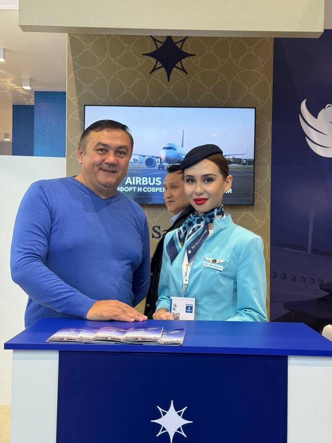 Mahmud representing Uzbek Travel at a travel expo